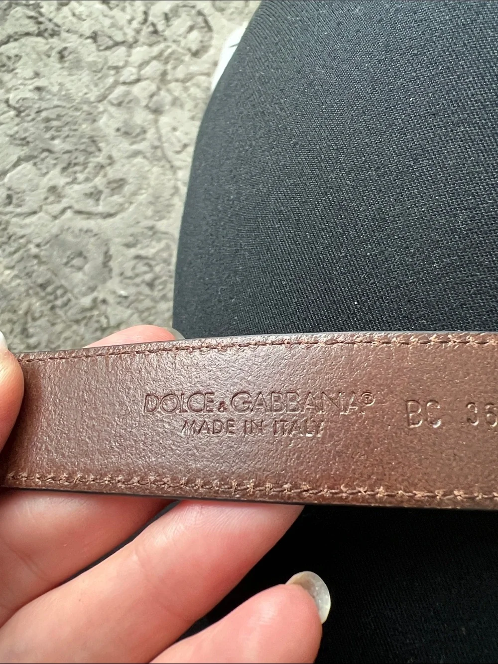 Dolce & Gabbana Men's Two-Tone Blue and Brown Leather Belt